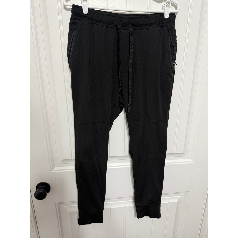 American Eagle Joggers Mens Medium Black Activewear Tech Zipper Pockets EUC